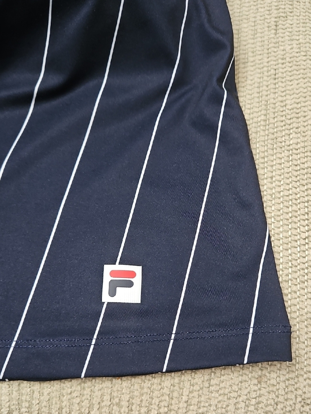 Fila Heritage Tennis Dress Women's Large V-Neck Navy Pinstripe Athleisure - Picture 11 of 11